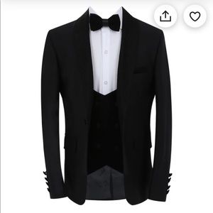 Boys Size 4UK 3 pc Black Tuxedo BRAND NEW